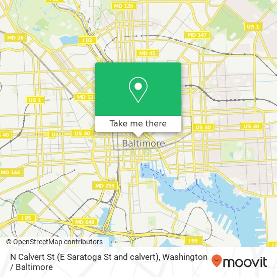 Mapa de N Calvert St (E Saratoga St and calvert), Baltimore, MD 21202