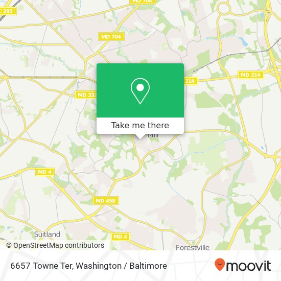 Mapa de 6657 Towne Ter, Capitol Heights, MD 20743