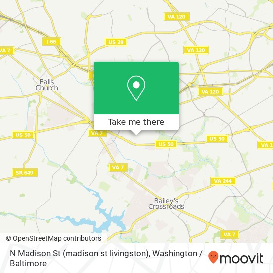 N Madison St (madison st livingston), Arlington, VA 22203 map