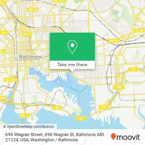 690 Wagner Street, 690 Wagner St, Baltimore, MD 21224, USA map