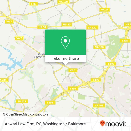Mapa de Anwari Law Firm, PC, 4900 Leesburg Pike
