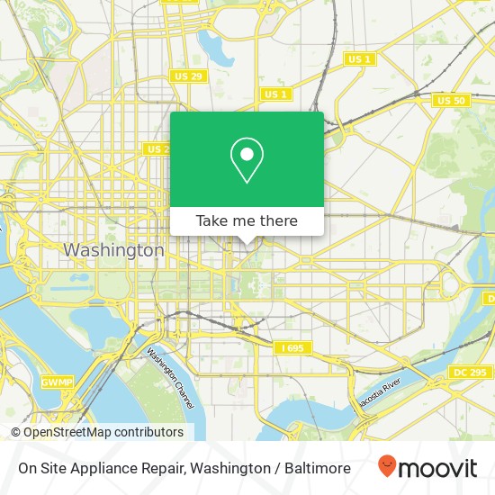 Mapa de On Site Appliance Repair, 415 New Jersey Ave NW