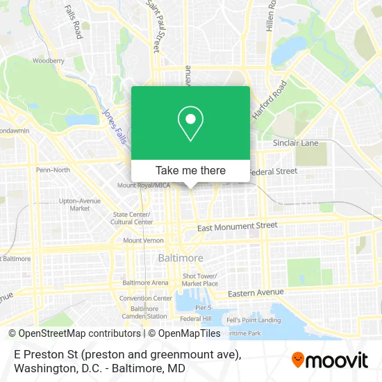 E Preston St (preston and greenmount ave) map