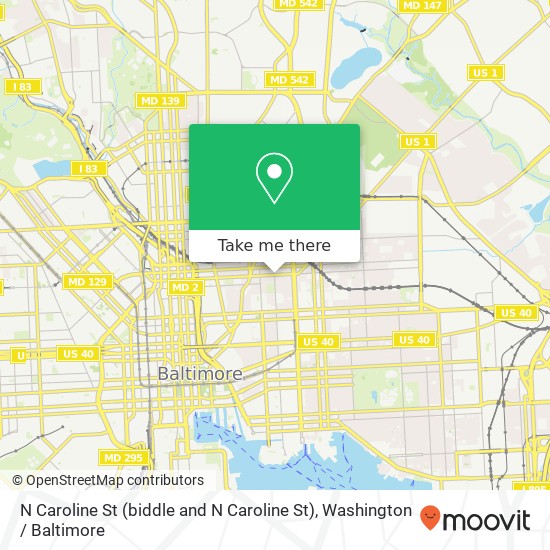 N Caroline St (biddle and N Caroline St), Baltimore, MD 21213 map