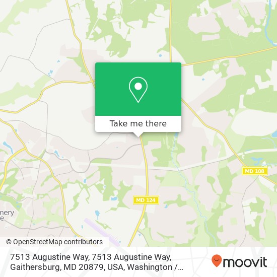 Mapa de 7513 Augustine Way, 7513 Augustine Way, Gaithersburg, MD 20879, USA