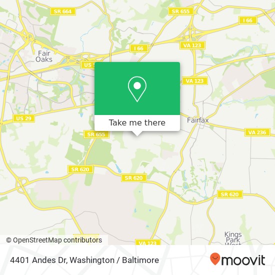 Mapa de 4401 Andes Dr, Fairfax, VA 22030