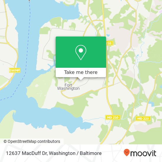 Mapa de 12637 MacDuff Dr, Fort Washington, MD 20744