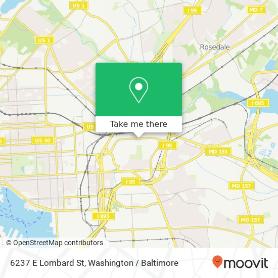 Mapa de 6237 E Lombard St, Baltimore, MD 21224