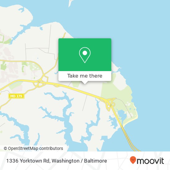 Mapa de 1336 Yorktown Rd, Annapolis, MD 21409
