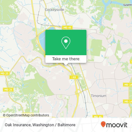 Mapa de Oak Insurance, 9603 Deereco Rd