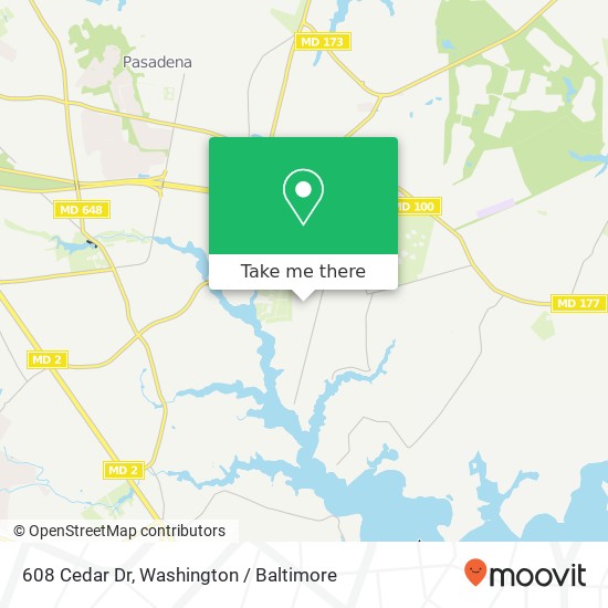 Mapa de 608 Cedar Dr, Pasadena, MD 21122