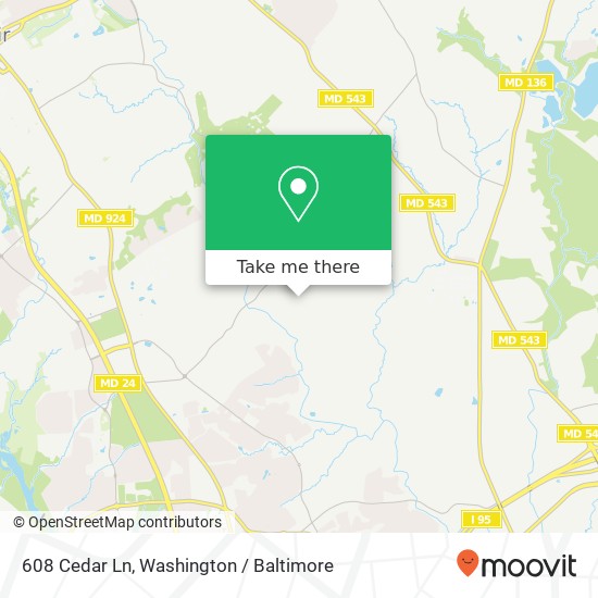 Mapa de 608 Cedar Ln, Bel Air, MD 21015