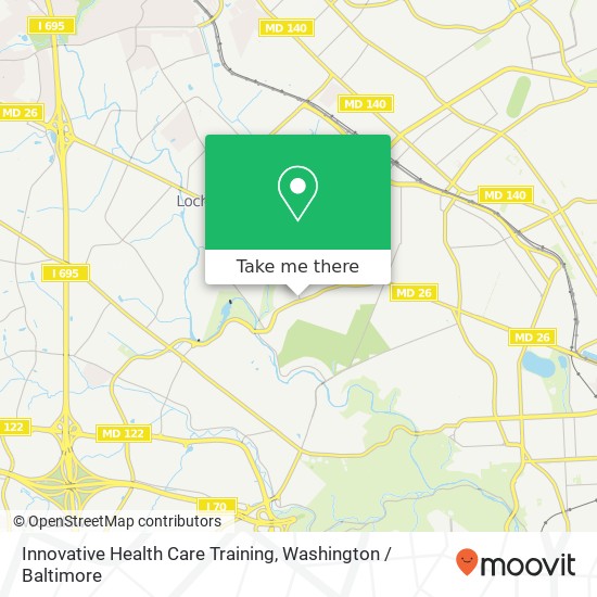 Mapa de Innovative Health Care Training, 5500 Gwynn Oak Ave