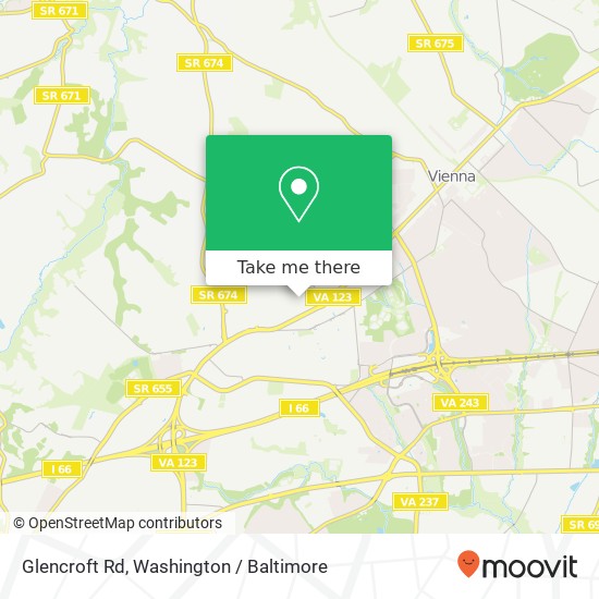 Mapa de Glencroft Rd, Vienna, VA 22181