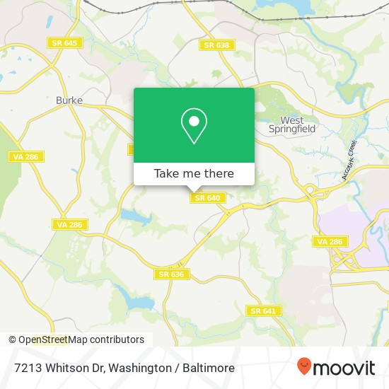Mapa de 7213 Whitson Dr, Springfield, VA 22153