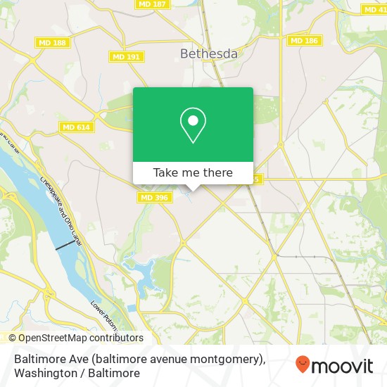 Mapa de Baltimore Ave (baltimore avenue montgomery), Bethesda, MD 20816