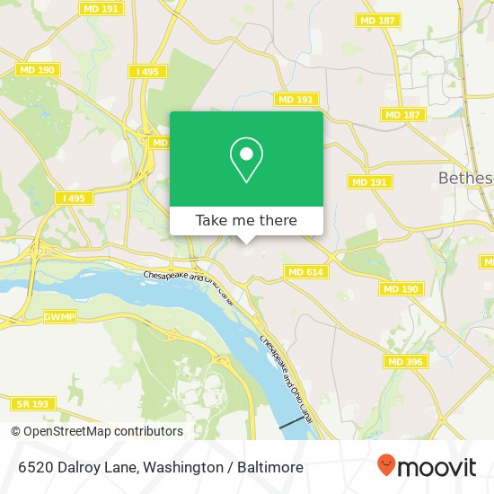 6520 Dalroy Lane, 6520 Dalroy Ln, Bethesda, MD 20817, USA map