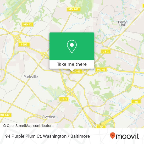 Mapa de 94 Purple Plum Ct, Nottingham, MD 21236