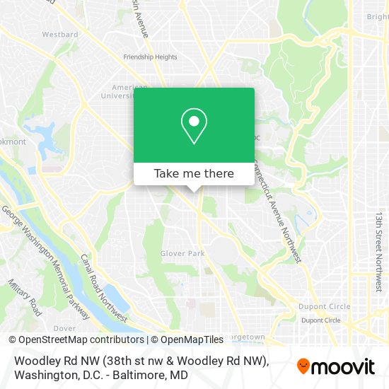 Mapa de Woodley Rd NW (38th st nw & Woodley Rd NW)