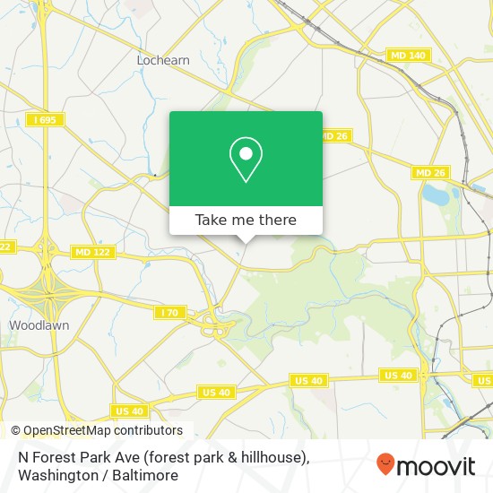Mapa de N Forest Park Ave (forest park & hillhouse), Gwynn Oak, MD 21207