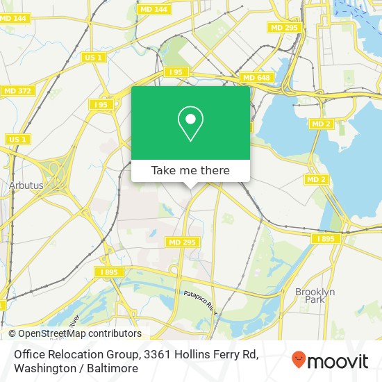 Office Relocation Group, 3361 Hollins Ferry Rd map