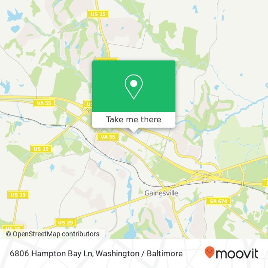 Mapa de 6806 Hampton Bay Ln, Gainesville, VA 20155