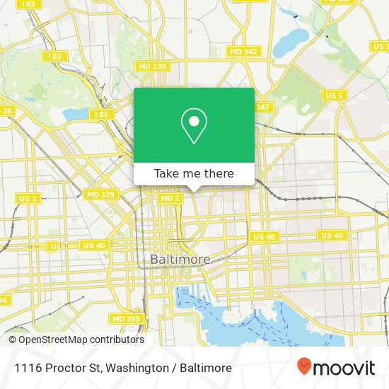 1116 Proctor St, Baltimore, MD 21202 map