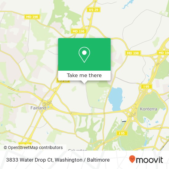 Mapa de 3833 Water Drop Ct, Burtonsville, MD 20866