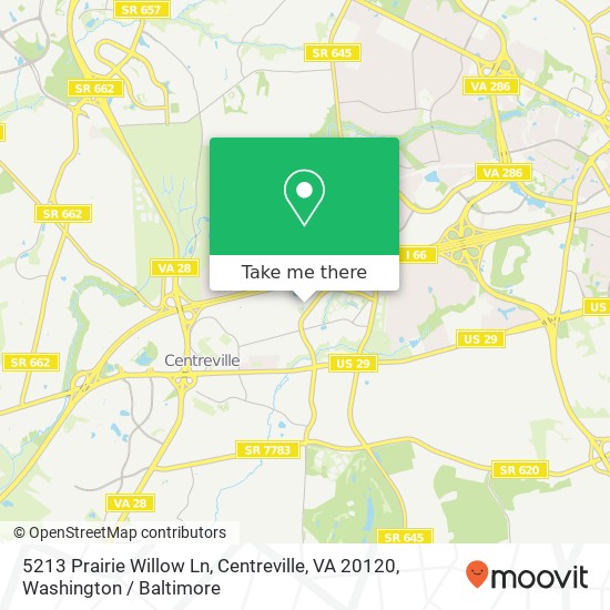 5213 Prairie Willow Ln, Centreville, VA 20120 map