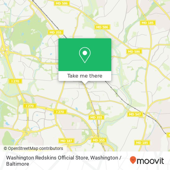 Mapa de Washington Redskins Official Store, 11301 Rockville Pike