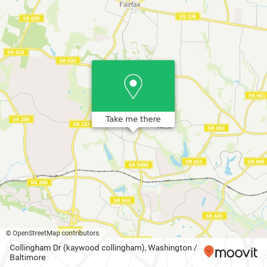 Mapa de Collingham Dr (kaywood collingham), Fairfax, VA 22032