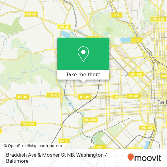 Braddish Ave & Mosher St NB map