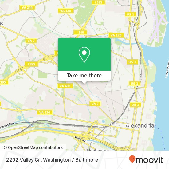 2202 Valley Cir, Alexandria, VA 22302 map