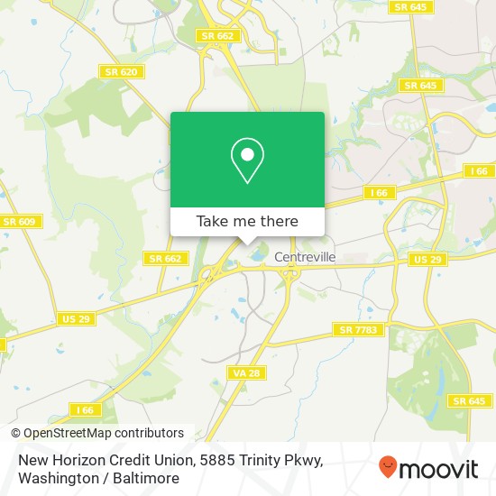 Mapa de New Horizon Credit Union, 5885 Trinity Pkwy