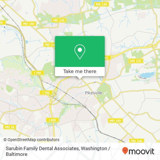 Sarubin Family Dental Associates, 1700 Reisterstown Rd map