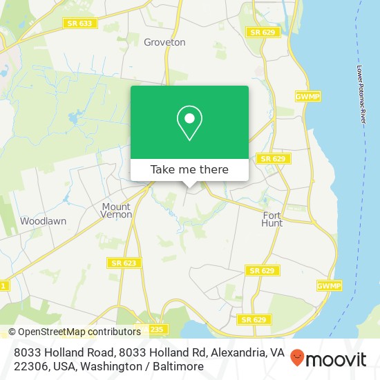 Mapa de 8033 Holland Road, 8033 Holland Rd, Alexandria, VA 22306, USA