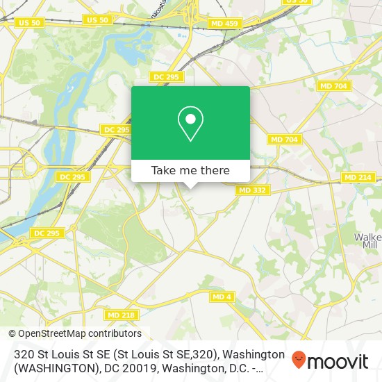 Mapa de 320 St Louis St SE (St Louis St SE,320), Washington (WASHINGTON), DC 20019