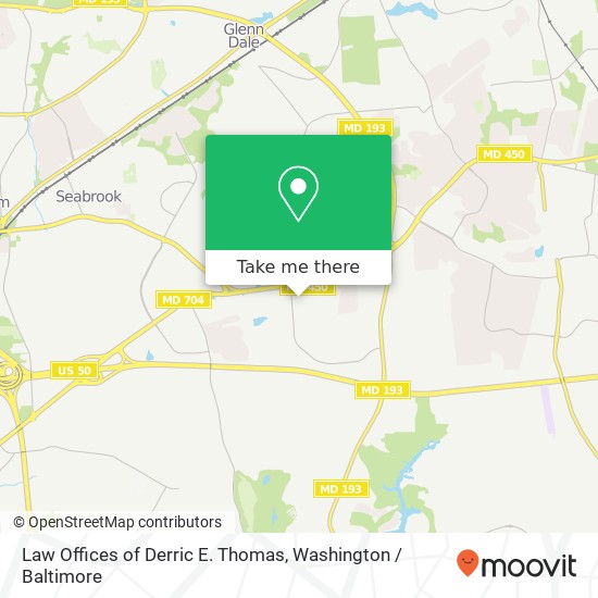 Mapa de Law Offices of Derric E. Thomas, 4881 Glenn Dale Rd