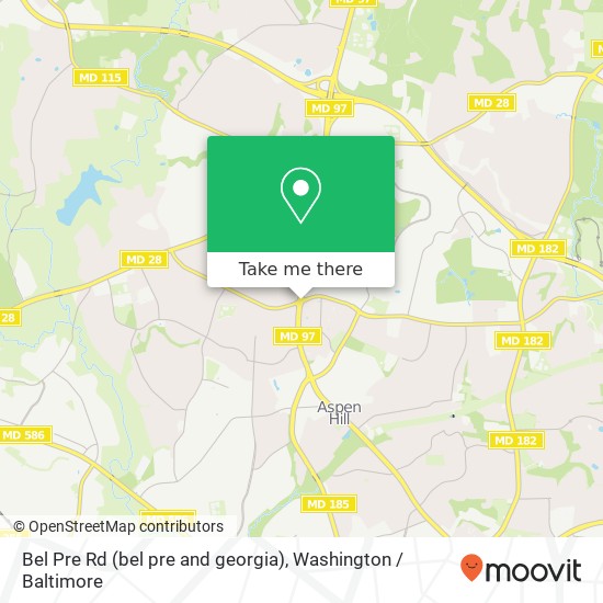 Mapa de Bel Pre Rd (bel pre and georgia), Rockville, MD 20853