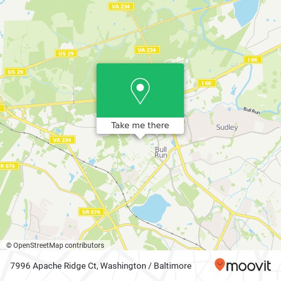 Mapa de 7996 Apache Ridge Ct, Manassas, VA 20109