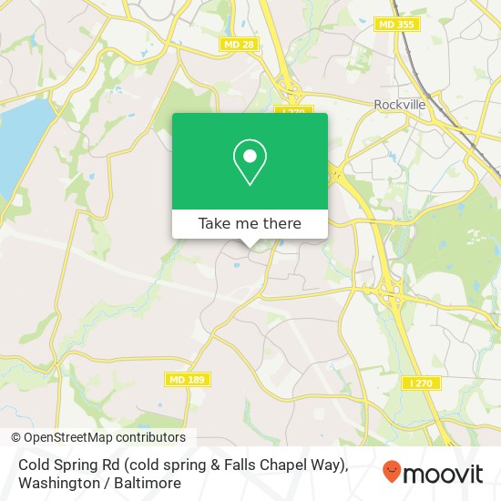 Mapa de Cold Spring Rd (cold spring & Falls Chapel Way), Potomac, MD 20854