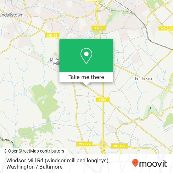Mapa de Windsor Mill Rd (windsor mill and longleys), Windsor Mill (WINDSOR MILL), MD 21244