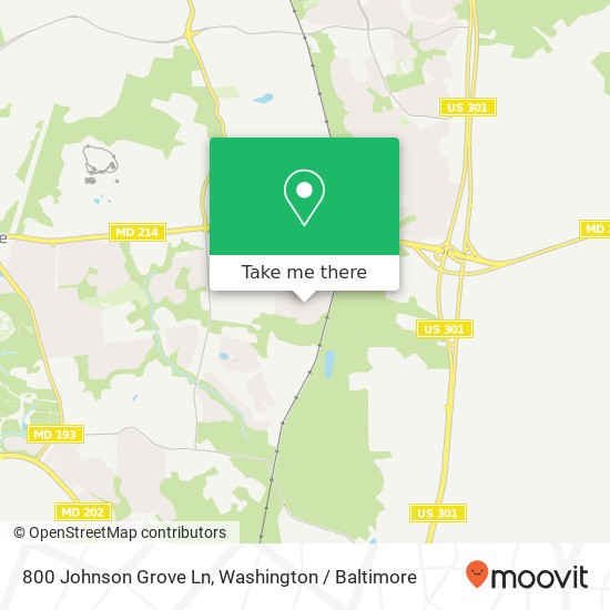 Mapa de 800 Johnson Grove Ln, Bowie, MD 20721