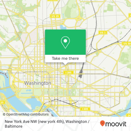 Mapa de New York Ave NW (new york 4th), Washington, DC 20001