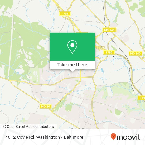 Mapa de 4612 Coyle Rd, Owings Mills, MD 21117