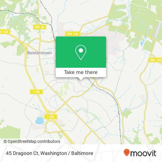 Mapa de 45 Dragoon Ct, Reisterstown, MD 21136