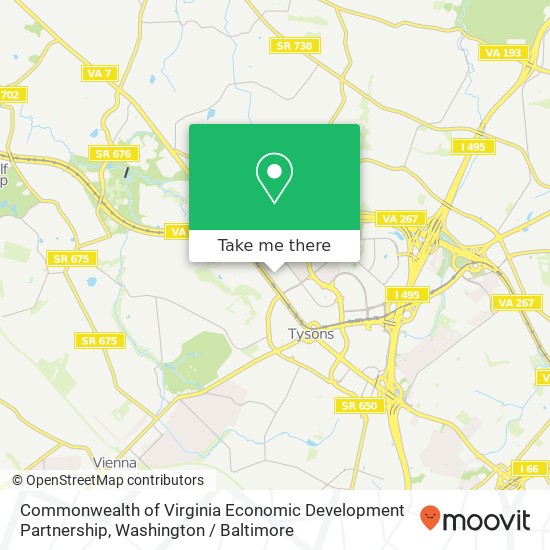 Mapa de Commonwealth of Virginia Economic Development Partnership