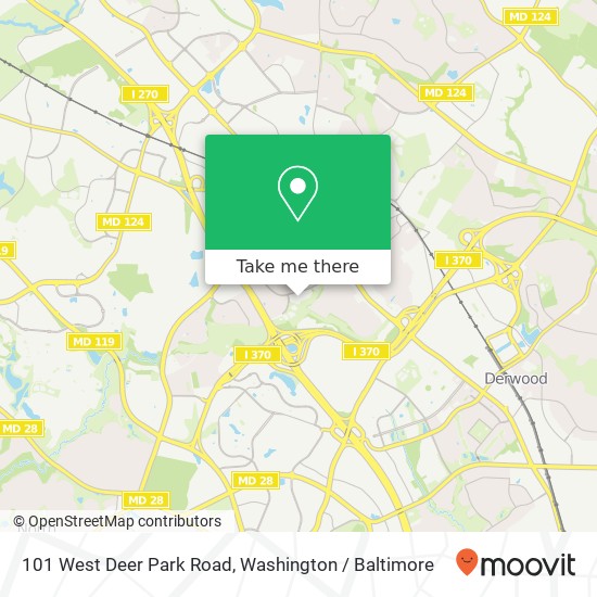 Mapa de 101 West Deer Park Road, 101 W Deer Park Rd, Gaithersburg, MD 20877, USA