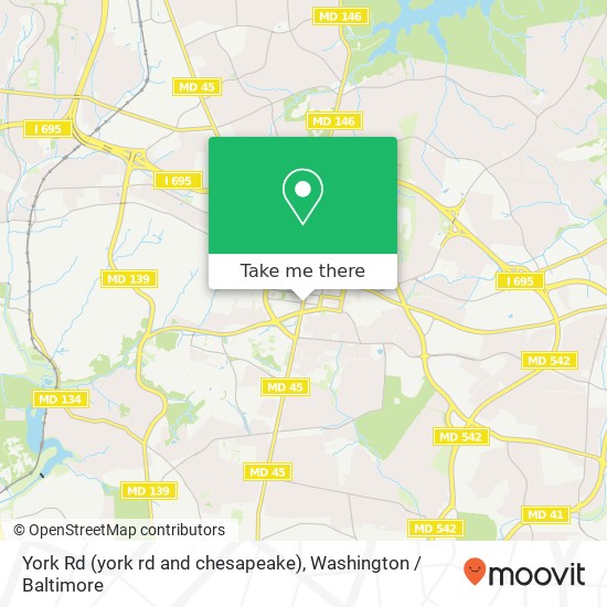 Mapa de York Rd (york rd and chesapeake), Towson, MD 21286