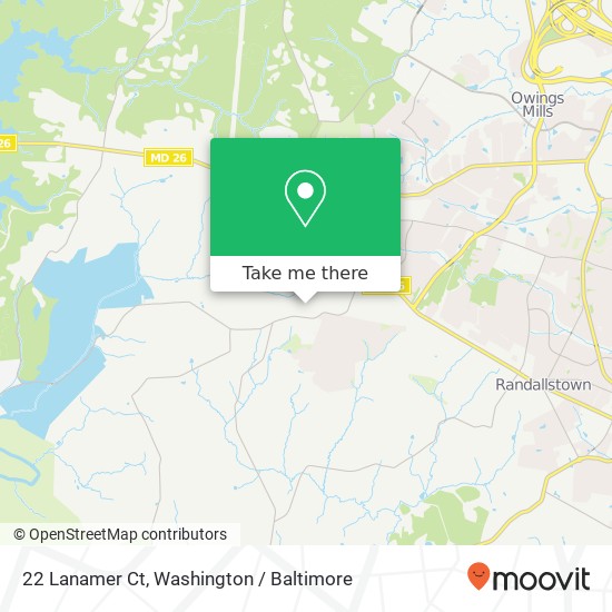 Mapa de 22 Lanamer Ct, Randallstown, MD 21133